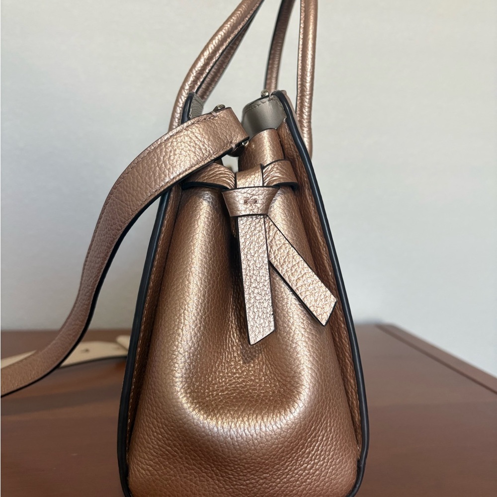Kate Spade Metallic Rose Gold Pebbled Leather Satchel - Picture 5 of 12